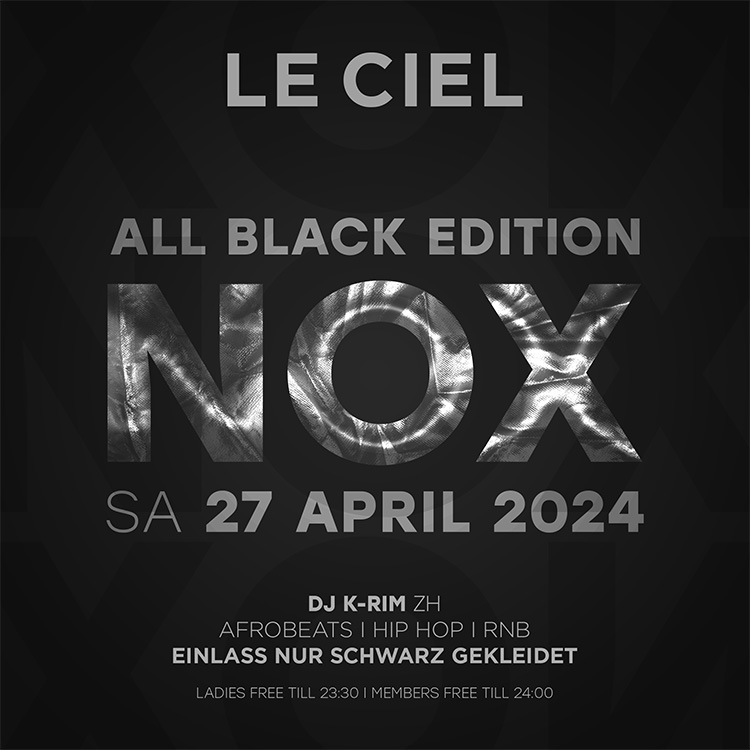 NOX - ALL BLACK EDITION Flyer